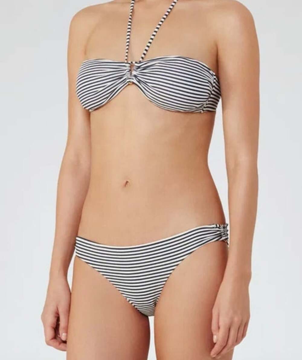 REISS Bermuda Stripe Bikini Bottoms Size M NEW $95 Navy White Swimwear Swim